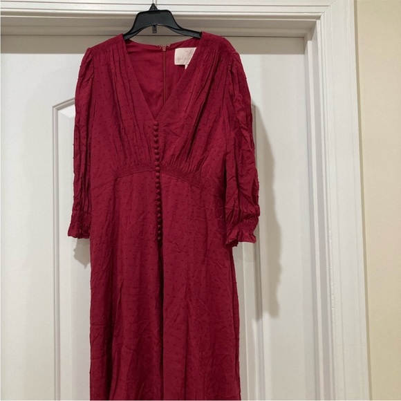 Gal Meets Glam Red MIDI Dress with long Sleeve Good condition - Picture 5 of 15